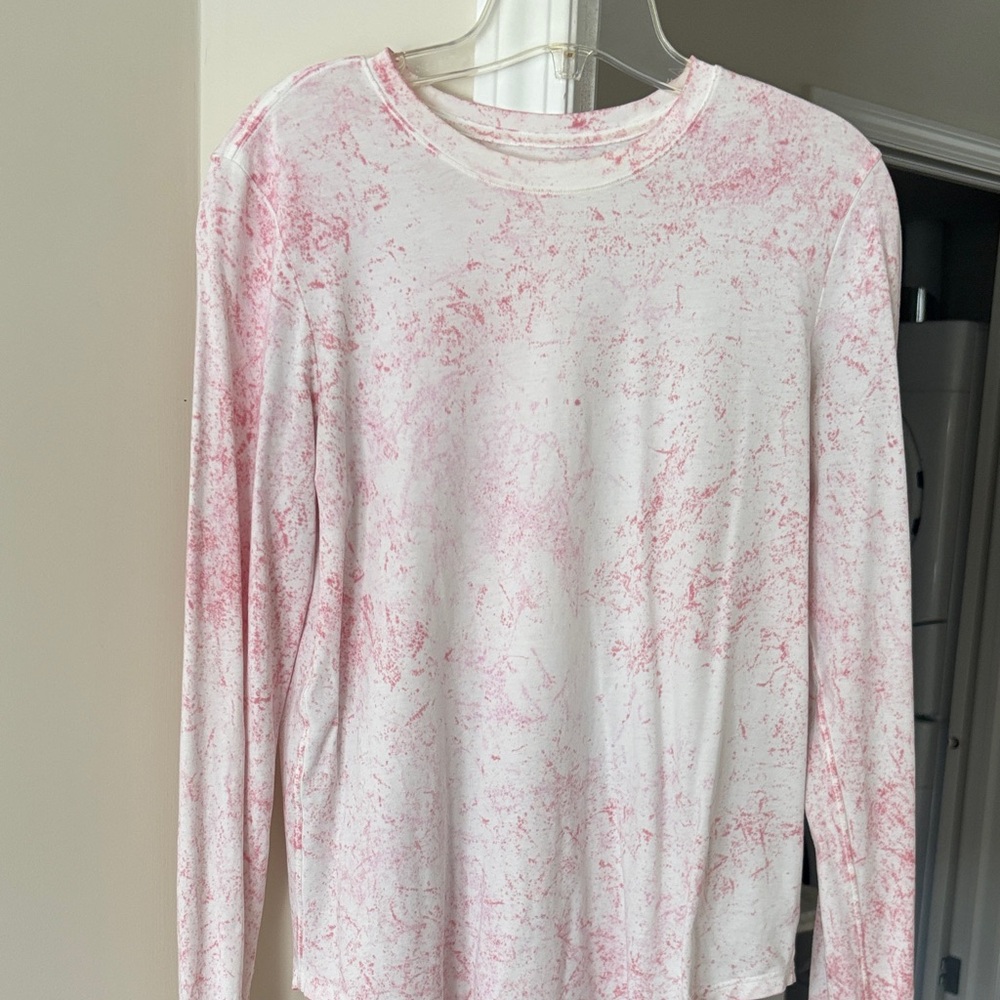 lululemon athletica Pink and White Long Sleeve Tee